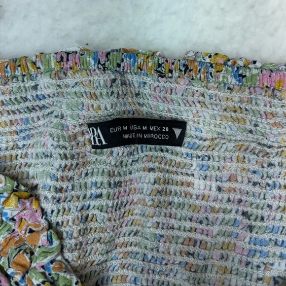 Zara Women Multicolor Floral Ruffle Sweatheart Mini Dress - Picture 5 of 8